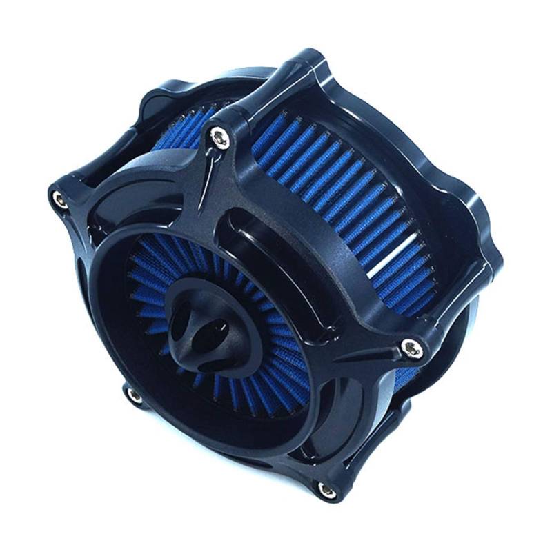 Pexorin Filter Motorrad Turbine Ansaugluftfilter CNC Kit, for Harley, Sportster XL 883 XL 1200 Dyna Softail Touring Electra Glide Motorrad-Luftfilter(Black Ops Blue B) von Pexorin