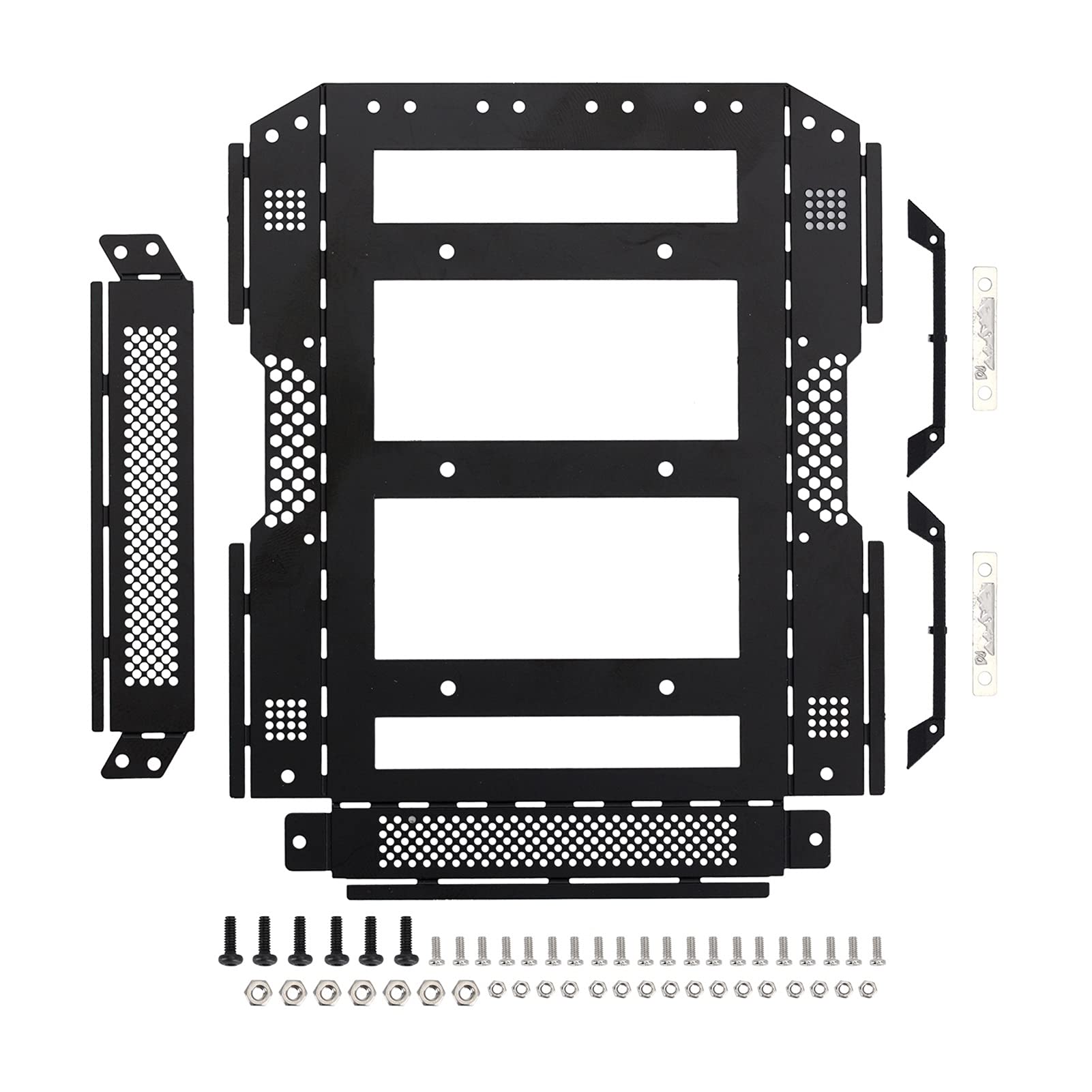 Pexorin Gepäckträger-Dachgepäckträger, for Jeep, Wrangler JLU CRC 1/24 RC Crawler, for Axial, SCX24 2019 AXI00002T1 AXI00002T2 Unmontiertes Metall Spielzeugauto-Abenteuer-Dachträger von Pexorin