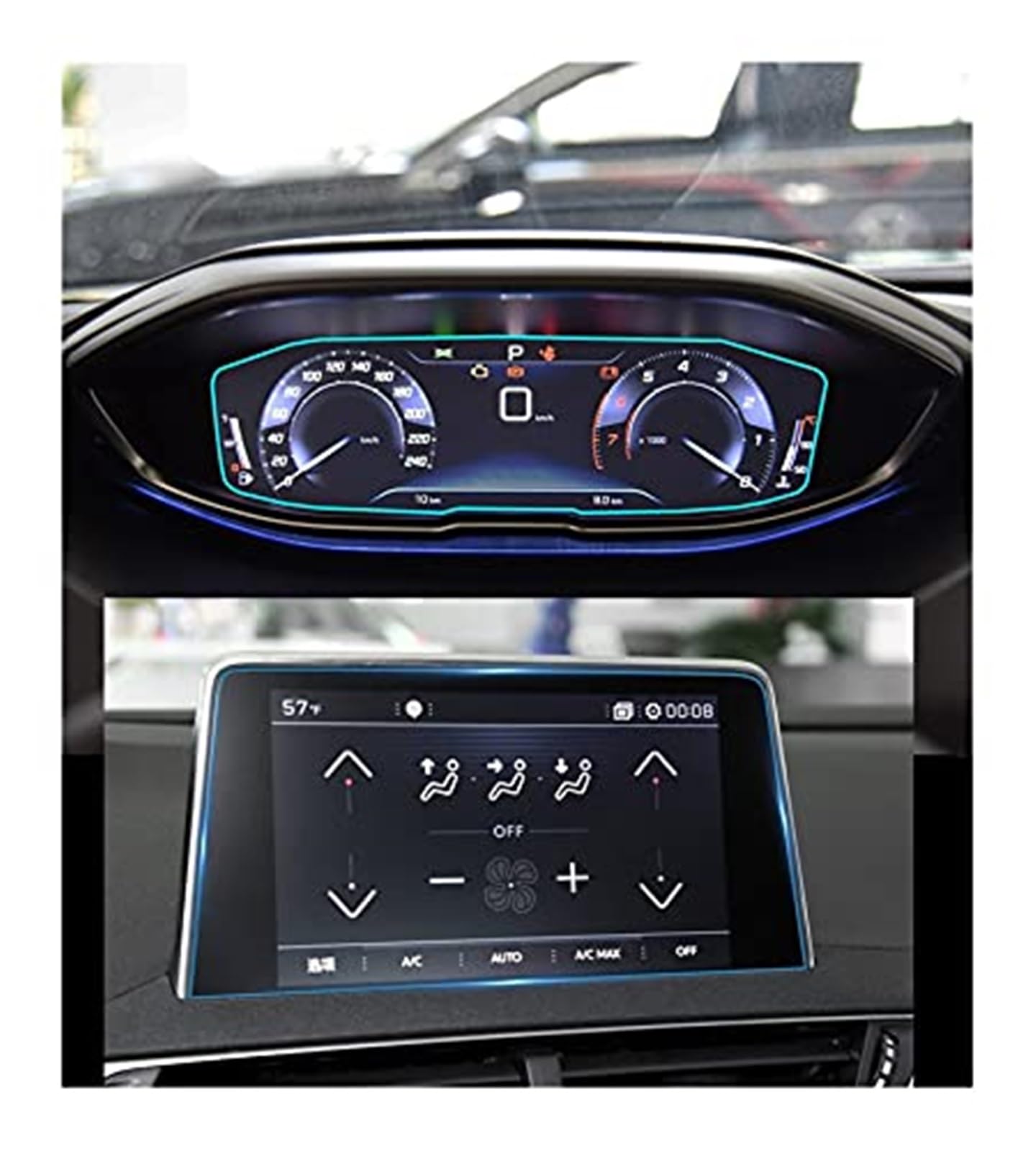 Pexorin Instrumenten-Displayschutz, for Peugeot, 3008 5008 2017 2018 2019, Zubehör, Auto-Navigation, gehärtetes Glas, LCD-Bildschirm, Schutzfolie, gehärtetes Glas Displayschutzfolie für das Armaturenb von Pexorin