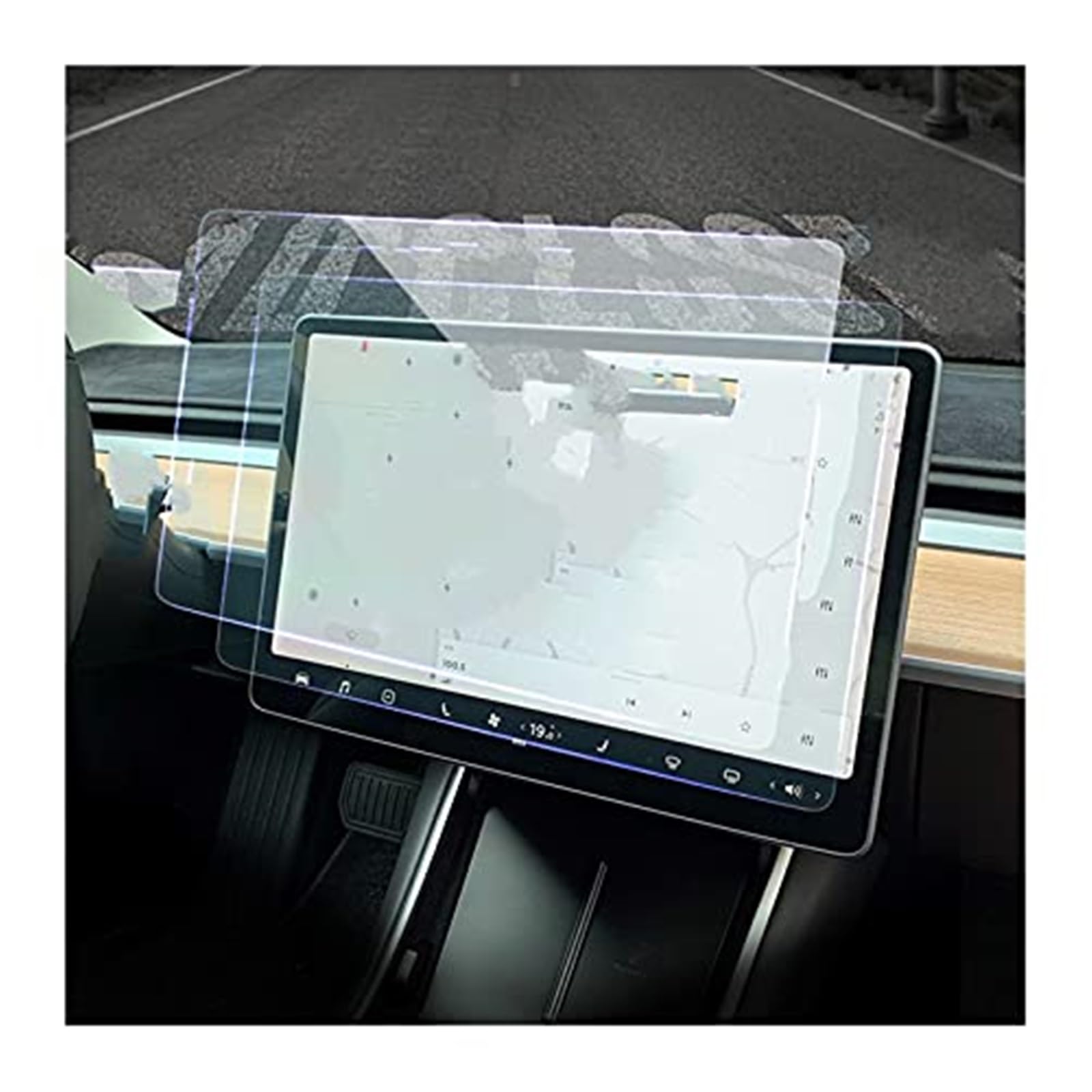 Pexorin Instrumenten-Displayschutz, for Tesla, for Modell 3 YXS, Auto-GPS-Navigations-Displayschutz, Armaturenbrett-Schutzfolie, gehärtetes Glas, Schutzfolie aus gehärtetem Glas Displayschutzfolie für von Pexorin