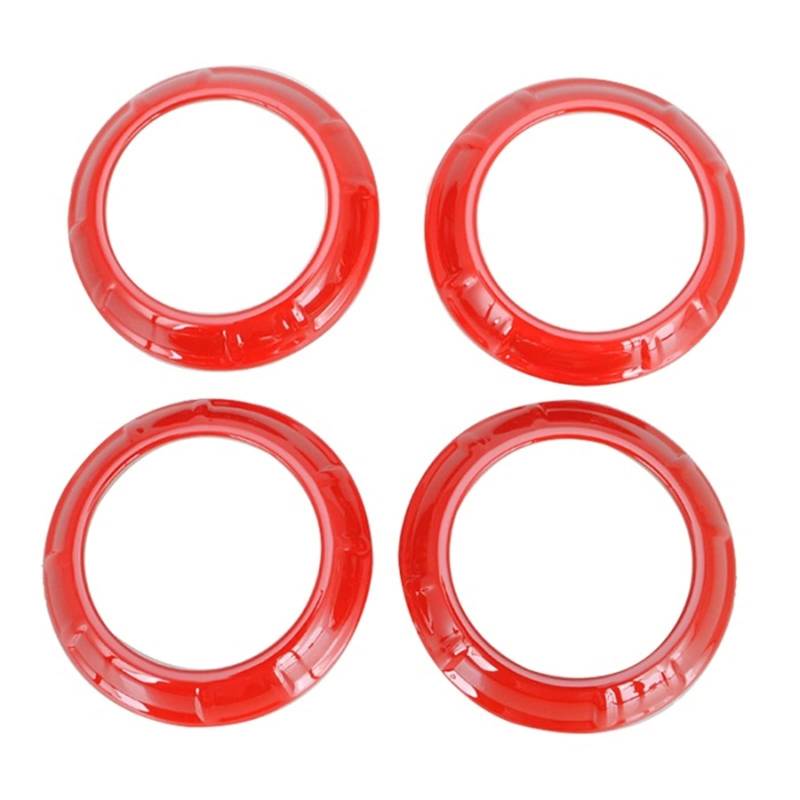 Pexorin Klimaanlage Outlet Vent Dekoration Ring Aufkleber Innenleisten, for Jeep, for Wrangler JK 2007-2010 Dekorative Abdeckung für AC-Entlüftung(Red) von Pexorin