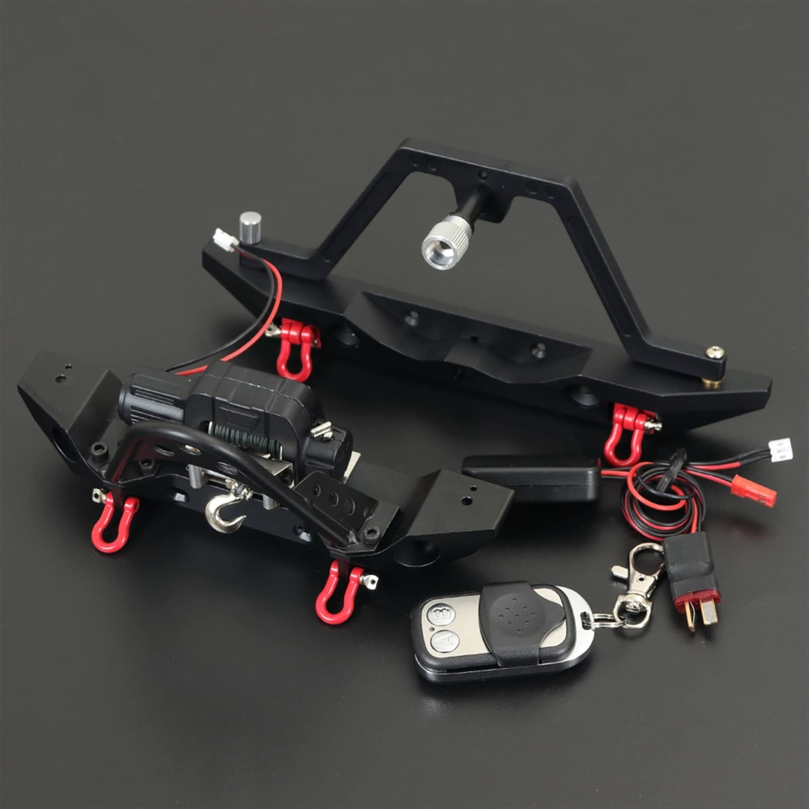 Pexorin Metall-Stoßstange vorne und hinten, elektrische Winde, kabellose Fernbedienung, 1/10 RC-Crawler-Auto, for Traxxas, TRX4, Axial SCX10 D90 TF2 CC01 Stoßstangenteile für Spielzeugfahrzeuge(Model von Pexorin