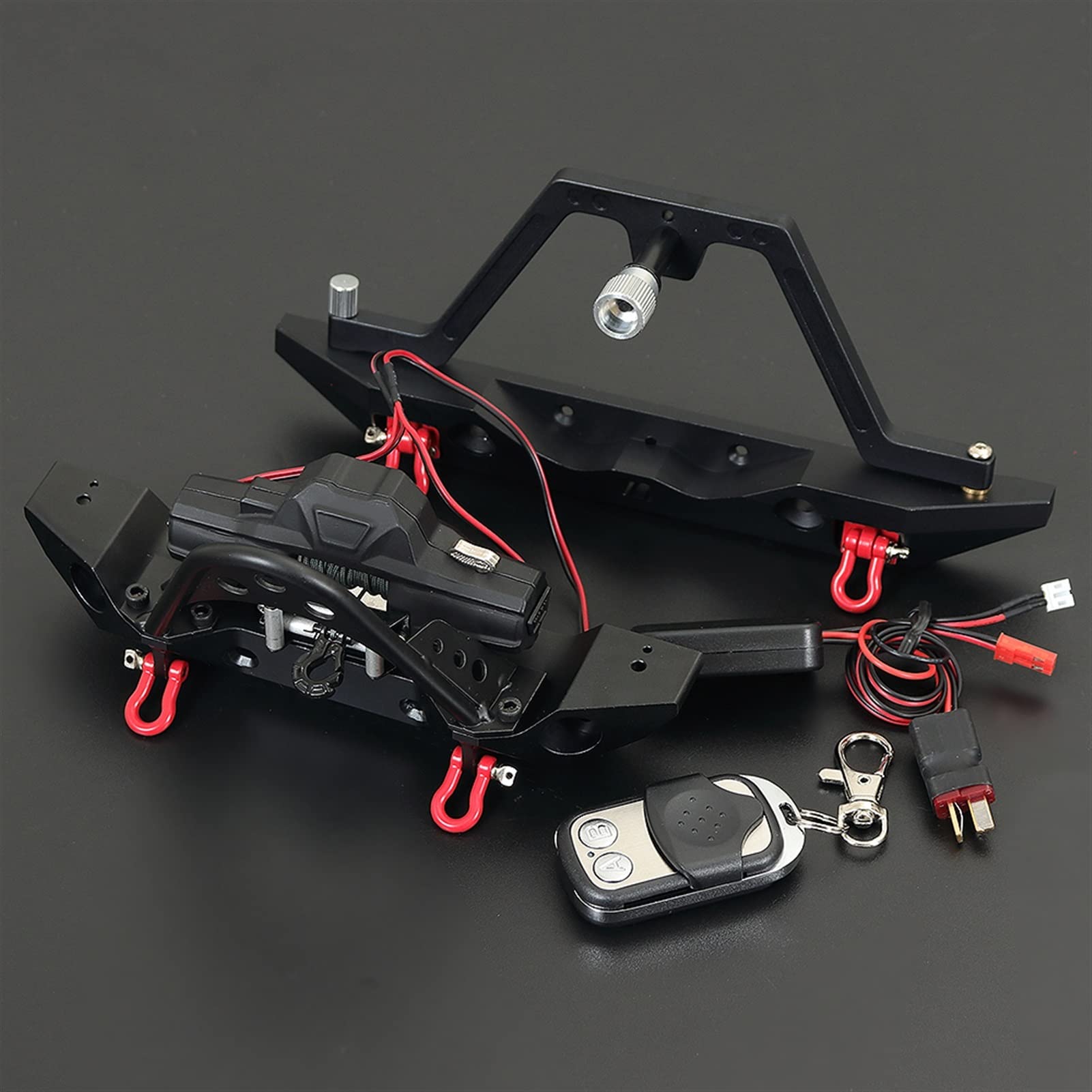 Pexorin Metall-Stoßstange vorne und hinten, elektrische Winde, kabellose Fernbedienung, 1/10 RC-Crawler-Auto, for Traxxas, TRX4, Axial SCX10 D90 TF2 CC01 Stoßstangenteile für Spielzeugfahrzeuge(Model von Pexorin