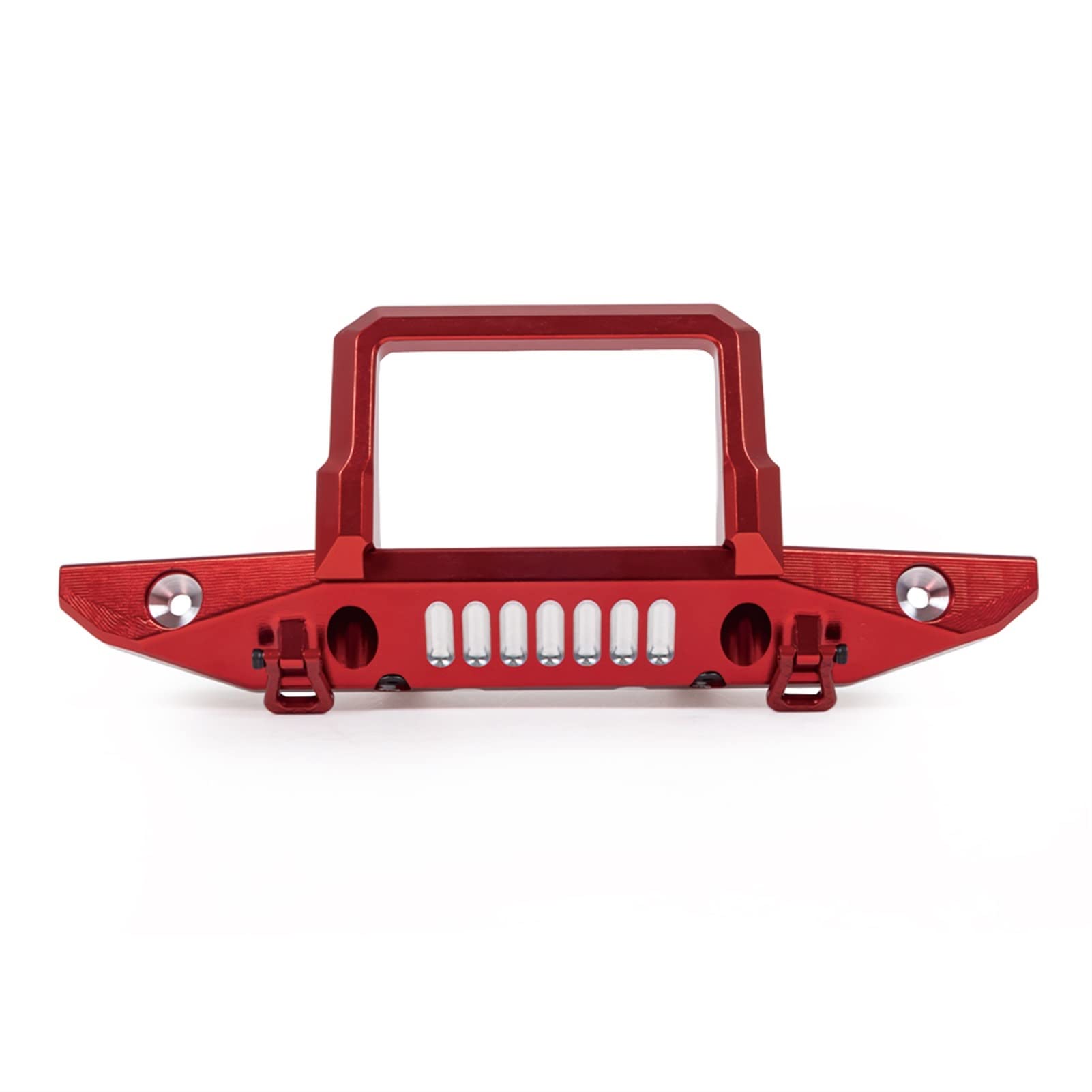 Pexorin Metall-Stoßstange vorne und hinten mit Anhängerkupplung, Seilwinde, Basis for 1/6 RC Crawler Axial SCX6, for Jeep, JLU Wrangler Karosserie Stoßstangenteile für Spielzeugfahrzeuge(Front Red) von Pexorin