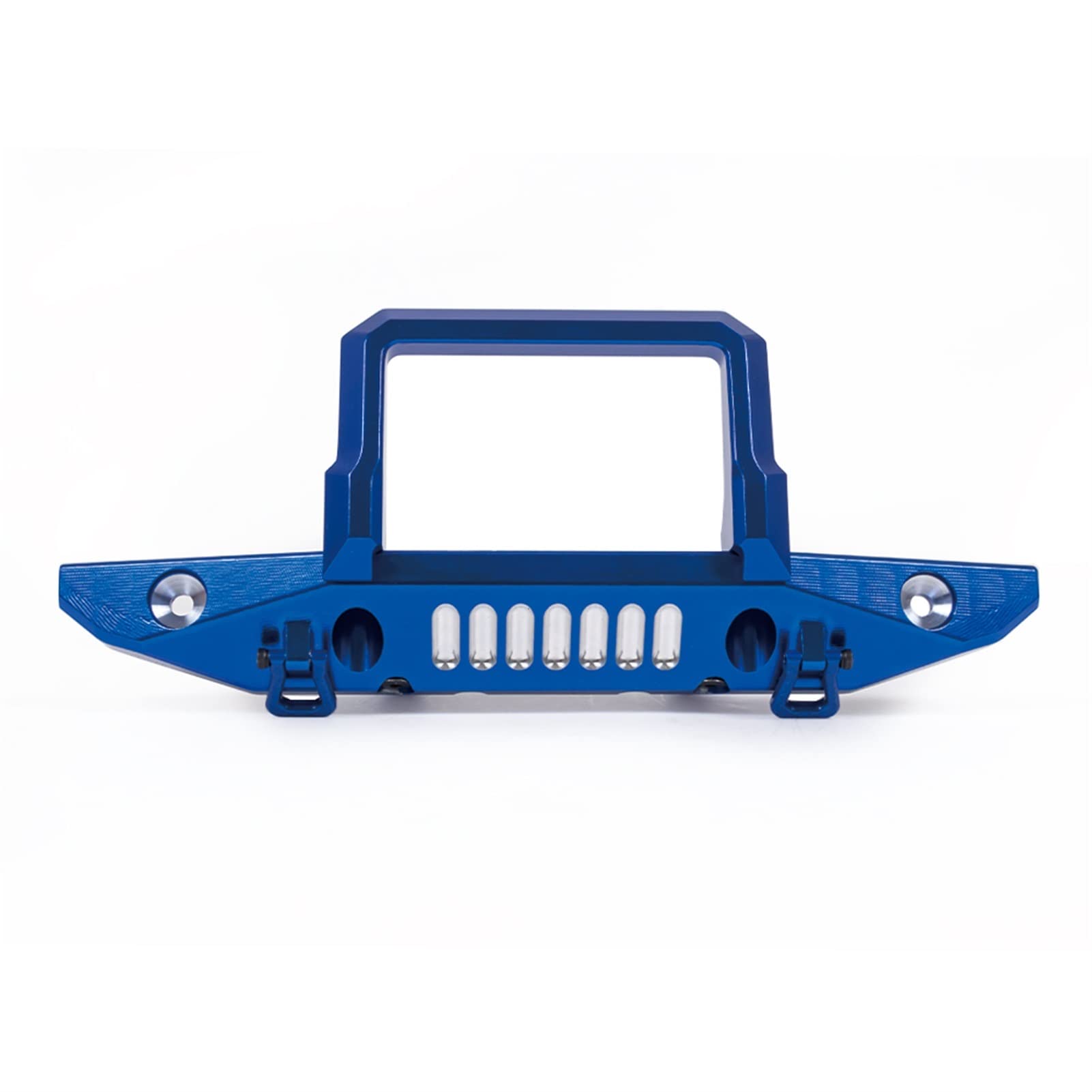 Pexorin Metall-Stoßstange vorne und hinten mit Anhängerkupplung, Seilwinde, Basis for 1/6 RC Crawler Axial SCX6, for Jeep, JLU Wrangler Karosserie Stoßstangenteile für Spielzeugfahrzeuge(Front Blue) von Pexorin