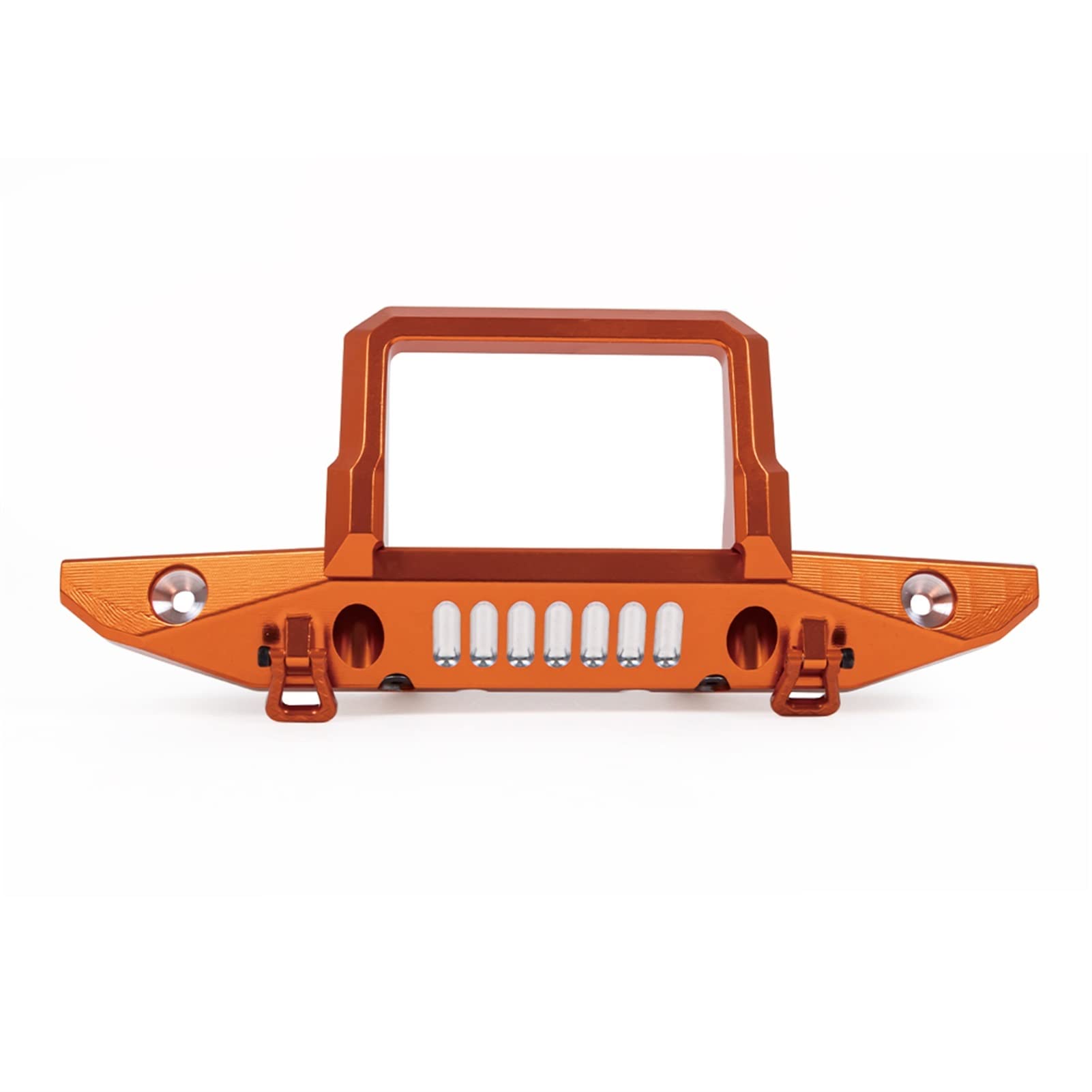 Pexorin Metall-Stoßstange vorne und hinten mit Anhängerkupplung, Seilwinde, Basis for 1/6 RC Crawler Axial SCX6, for Jeep, JLU Wrangler Karosserie Stoßstangenteile für Spielzeugfahrzeuge(Front Orange) von Pexorin