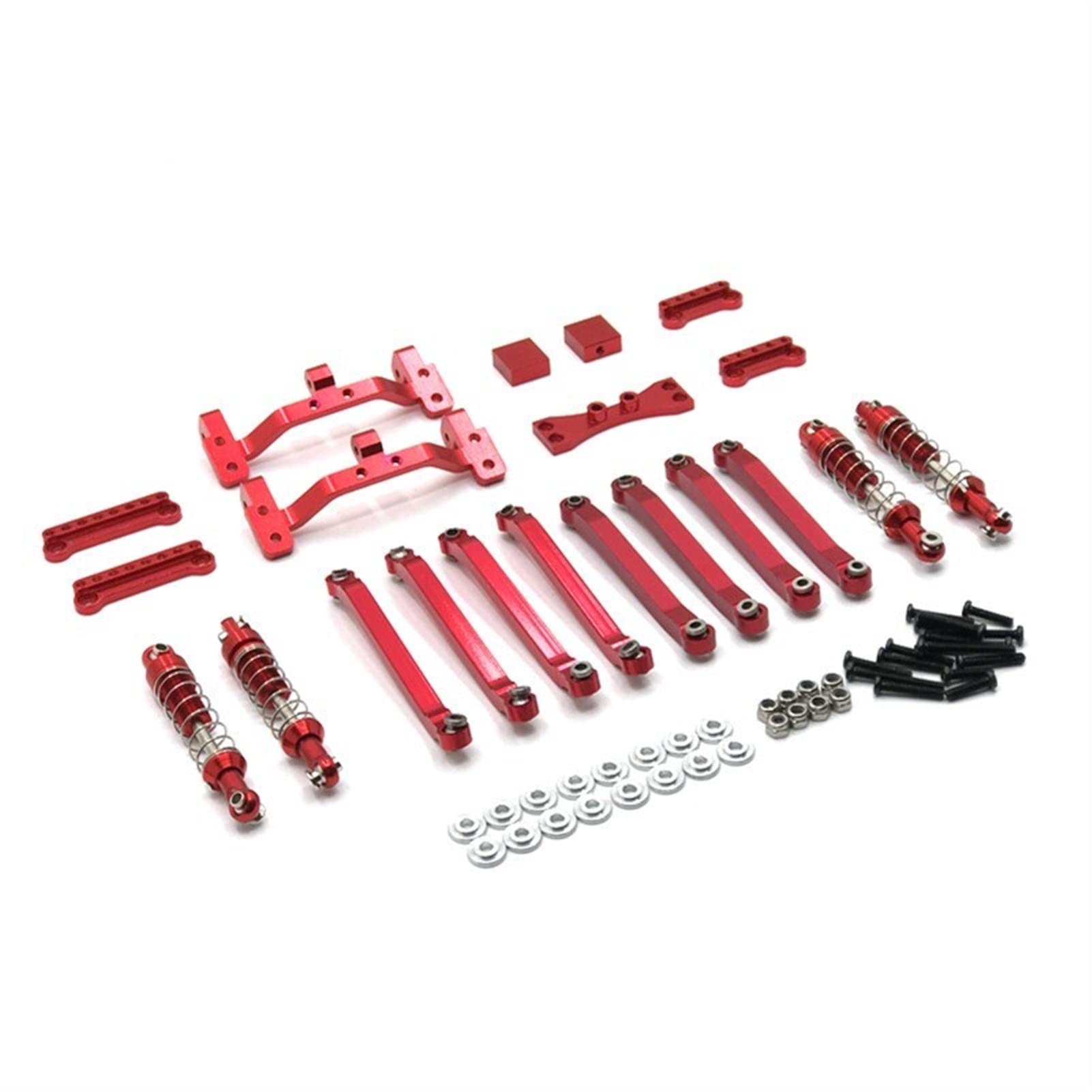 Pexorin Metall Upgrade und Modifikation Teil Feste Spurstange Spurstange, for Sitz, Stoßdämpfer Kits MN Modell 1/12 D90 D91 D96 MN98 99S RC Auto Ferngesteuerter Auto-Stoßdämpfer(Red) von Pexorin