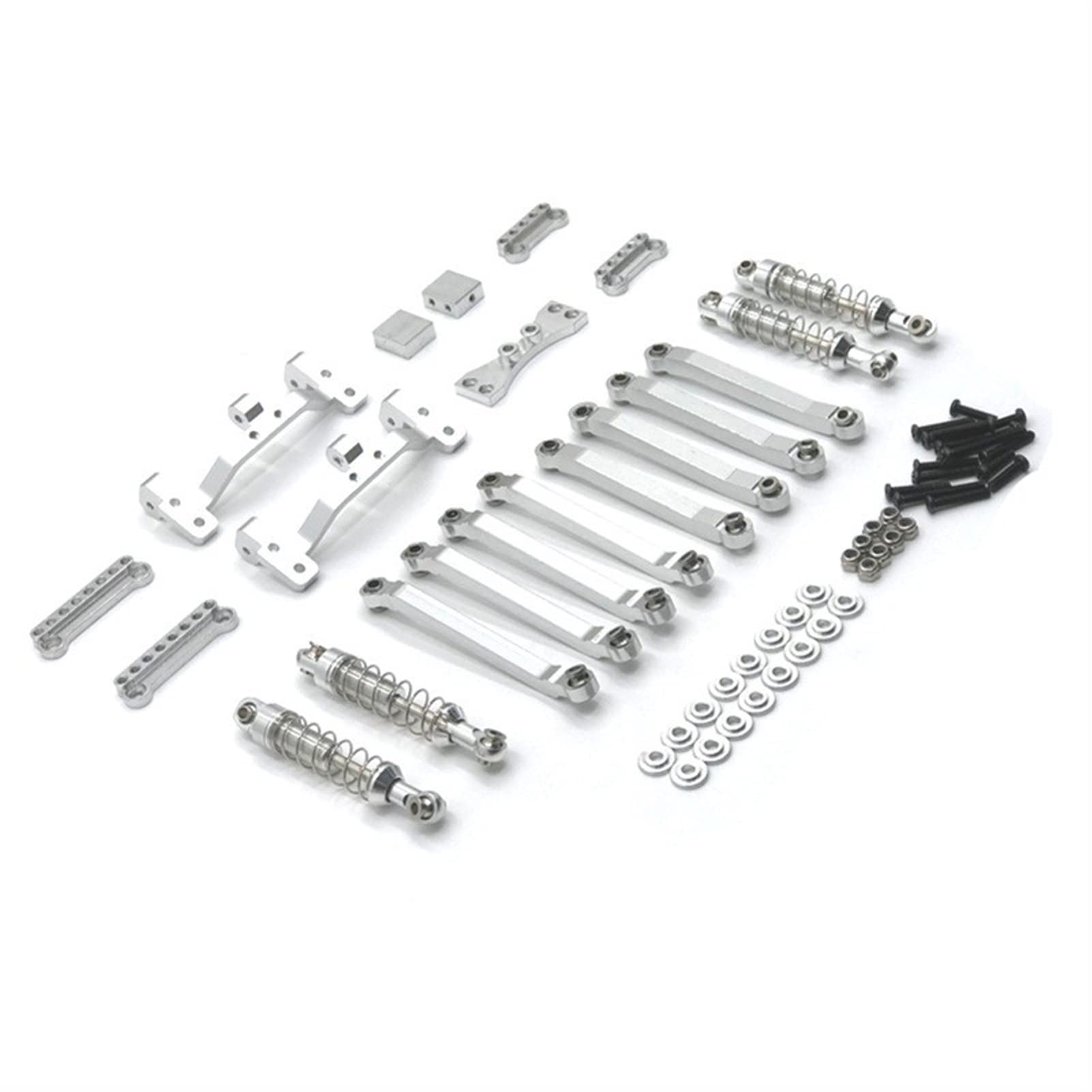 Pexorin Metall Upgrade und Modifikation Teil Feste Spurstange Spurstange, for Sitz, Stoßdämpfer Kits MN Modell 1/12 D90 D91 D96 MN98 99S RC Auto Ferngesteuerter Auto-Stoßdämpfer(Silver) von Pexorin