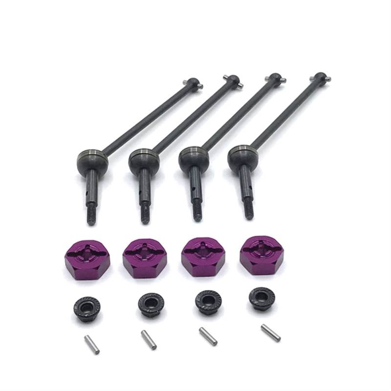 Pexorin Metallteile Fernbedienung Autokupplung CVD, for Wltoys, 144001 124016-17-18 124019 Ferngesteuerter Auto-Stoßdämpfer(Purple) von Pexorin