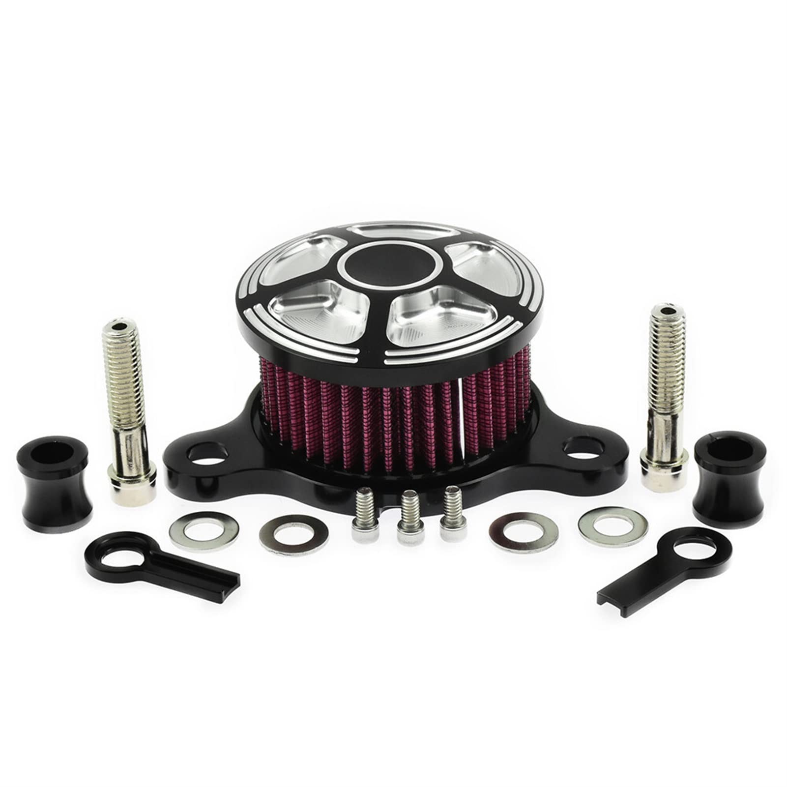 Pexorin Motorrad-Luftfilter-Ansaugluftfiltersystem aus Aluminium, for Harley, Sportster XL 883 1200 48 1991-2017 Iron 883 Motorrad-Luftfilter(Air Cleaner Filter A) von Pexorin