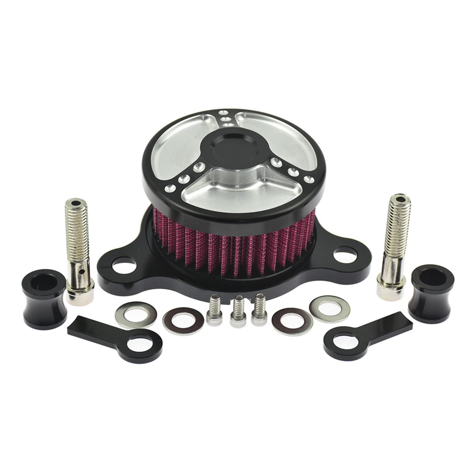 Pexorin Motorrad-Luftfilter-Ansaugluftfiltersystem aus Aluminium, for Harley, Sportster XL 883 1200 48 1991-2017 Iron 883 Motorrad-Luftfilter(Air Cleaner Filter C) von Pexorin