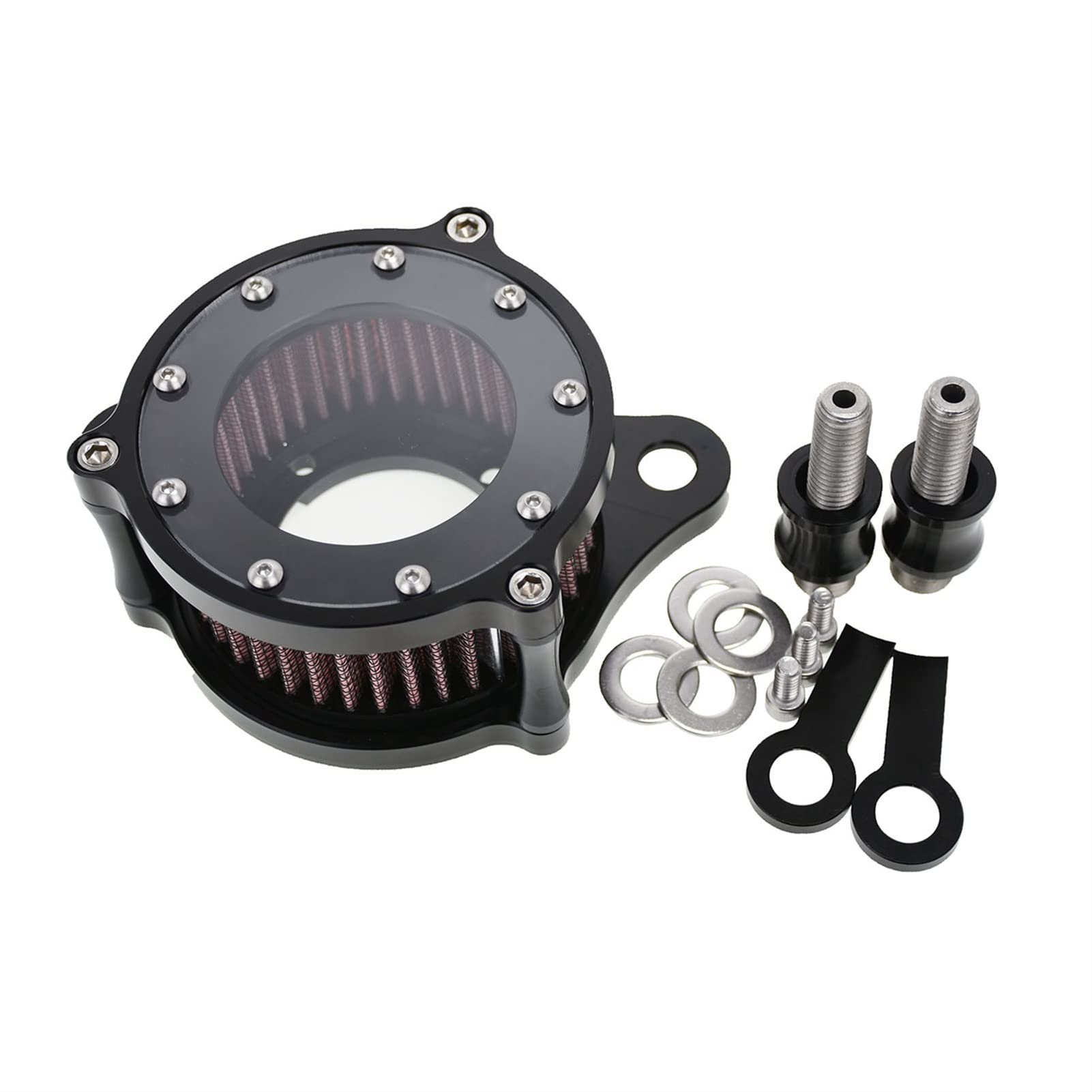 Pexorin Motorrad-Luftfilter-Ansaugluftfiltersystem aus Aluminium, for Harley, Sportster XL 883 1200 48 1991-2017 Iron 883 Motorrad-Luftfilter(Air Cleaner Filter E) von Pexorin