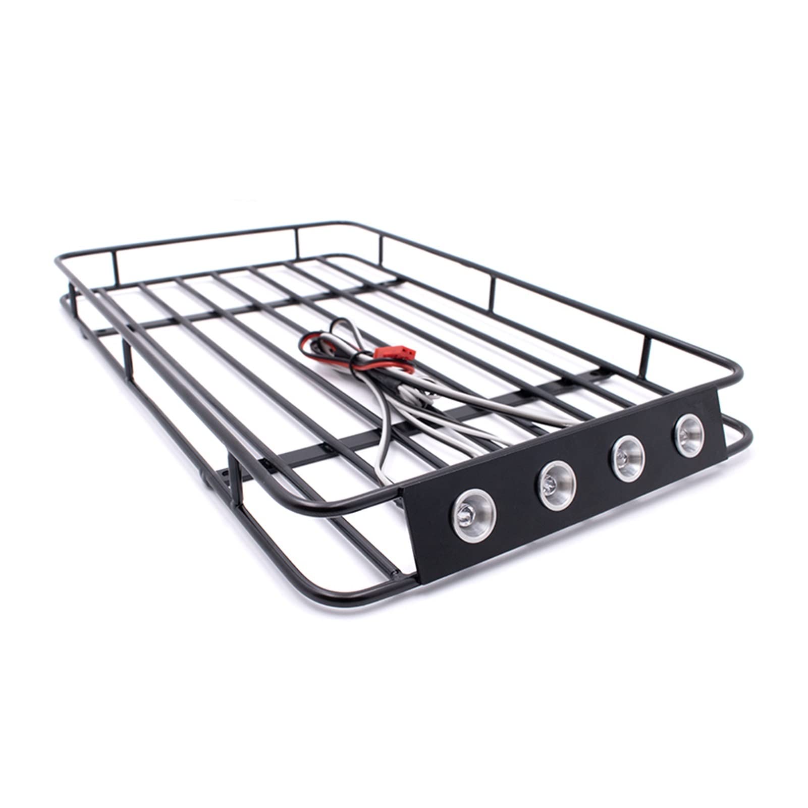 Pexorin Racing Metall Dach Rack 235 * 140 * 20mm Mit Lampen Lichter RC Crawler Auto Spielzeugauto-Abenteuer-Dachträger von Pexorin