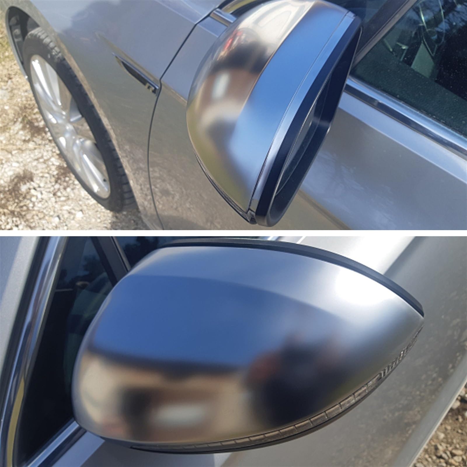 Pexorin Rearview Side Mirror Cap Housing, for VW, for Passat, B8 2015-2019 Matt Chrome Mirror Cover Abdeckung für Autotür-Außenspiegel(Without Lane Assist) von Pexorin