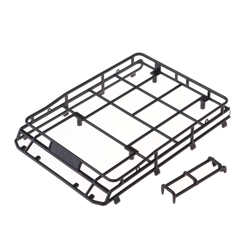 Pexorin Schwarz Gepäck Träger Dach Rack MN-90 D90 1/12 RC Crawler Auto DIY Teile Spielzeugauto-Abenteuer-Dachträger von Pexorin