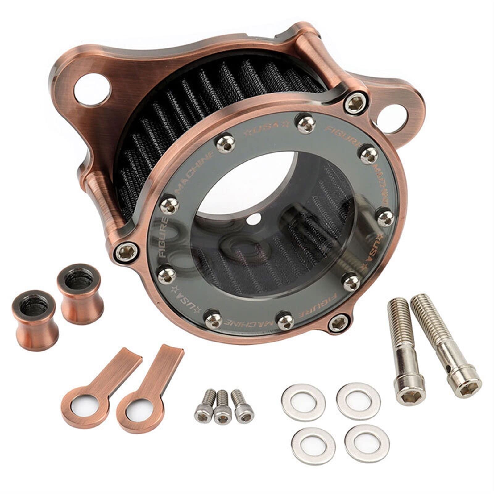 Pexorin Schwarze Ansaugfilter for sauberere Luft, for Harley, Sportster Iron XL883 XL1200 Forty-Eight Seventy-Two 48 72 Roadster 1991-2021 Motorrad-Luftfilter(Bronze) von Pexorin