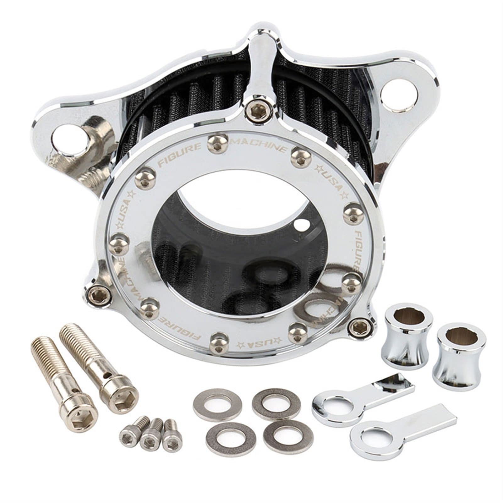 Pexorin Schwarze Ansaugfilter for sauberere Luft, for Harley, Sportster Iron XL883 XL1200 Forty-Eight Seventy-Two 48 72 Roadster 1991-2021 Motorrad-Luftfilter(Chrome) von Pexorin