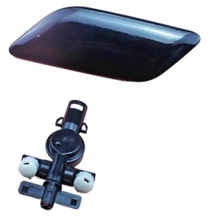 Pexorin Schwarze Scheinwerfer-Scheinwerfer-WASCHANLAGE DÜSE Jet-DECKELKAPPE Abdeckung mit Stecker, for Toyota, for Camry 2009-2011 85045-33060 85044-33070 Abdeckung der Fahrzeugscheinwerferdüse(Black von Pexorin