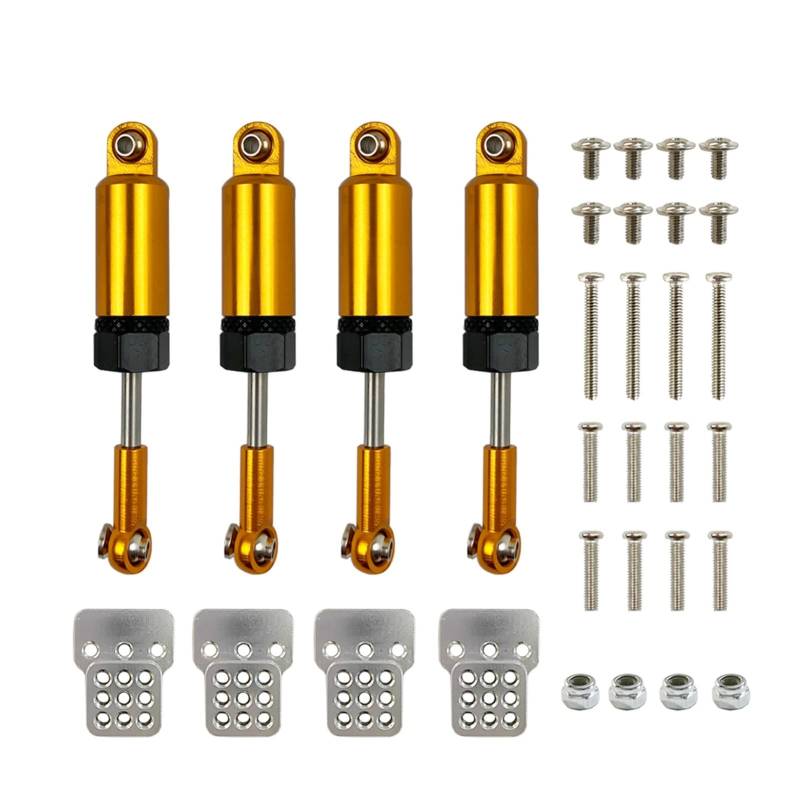 Pexorin Set Stoßdämpferverlängerung, for Sitz, 1/16 RC CAR WPL Truck Off Road Car C14 C24 Car Ferngesteuerter Auto-Stoßdämpfer(Golden) von Pexorin