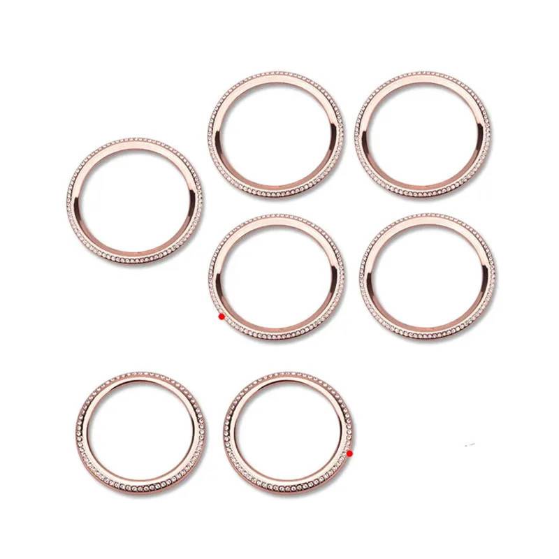 Pexorin for AB GLA CLA GLB Klasse W177 W247 X247 C118 H247 Klimaanlage Outlet Vent Kristall Trim Ring Diamant Aufkleber Dekorative Abdeckung für AC-Entlüftung(Rose Gold 7pcs) von Pexorin