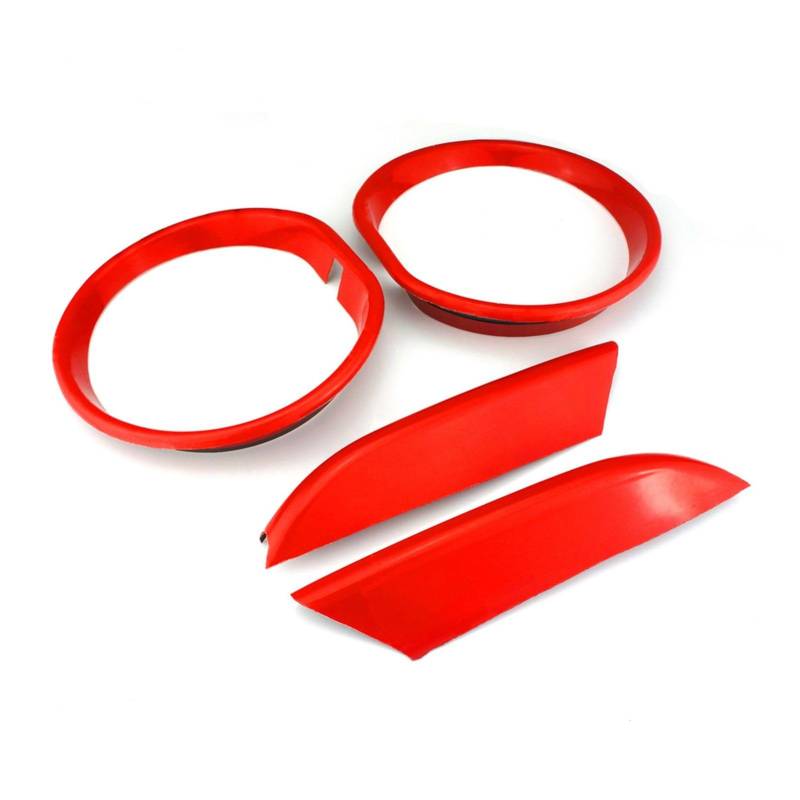 Pexorin for Mini, F60, Countryman F60 Auto Front Nebelscheinwerfer Nebelscheinwerfer Abdeckung Aufkleber, Cooper F60 Zubehör, Cooper Lüftungsabdeckung für Fahrzeug-Klimaanlage(4pcs Red) von Pexorin