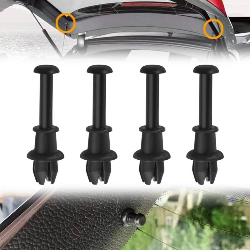 4 Stück Auto Hutablage Clips, Kofferraum Halteband, Knopf Halter Pivot Peg, Halter für Abdeckung Hutablage Haken Befestigung Halterung Halteband(Schwarz) von Peysaitr