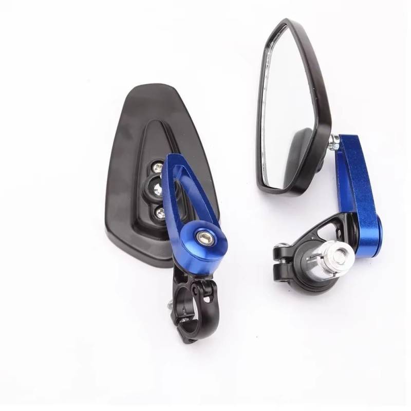 Motorcycle Mirror 1 Paar 7/8" 22mm Motorrad Aluminium Bar End Seitenrückspiegel Universal Motorrad Fahrrad Lenker Rückspiegel Handlebar Mirrors(Blue) von Pfdwmdoi