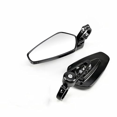 Motorcycle Mirror 1 Paar 7/8" 22mm Motorrad Rückspiegel Universal Scooter Bar End Lenkerspiegel Rückspiegel Zubehör Handlebar Mirrors(Black) von Pfdwmdoi