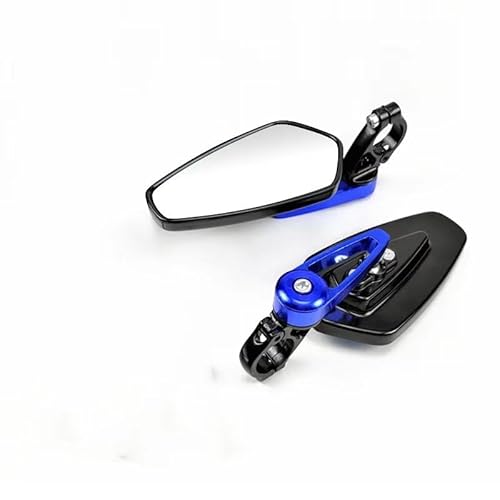 Motorcycle Mirror 1 Paar 7/8" 22mm Motorrad Rückspiegel Universal Scooter Bar End Lenkerspiegel Rückspiegel Zubehör Handlebar Mirrors(Blue) von Pfdwmdoi