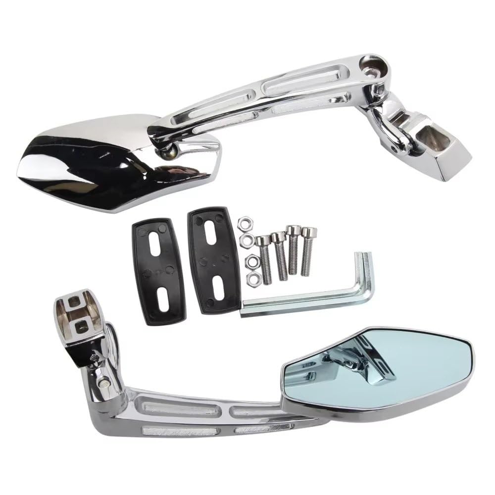 Motorcycle Mirror 1 Paar Einstellbare Motorrad Rückansicht Seiten Spiegel Für Motorrad Spiegel Für GSXR 600 Für GSXR 750 Schwarz Chrom Handlebar Mirrors(A) von Pfdwmdoi