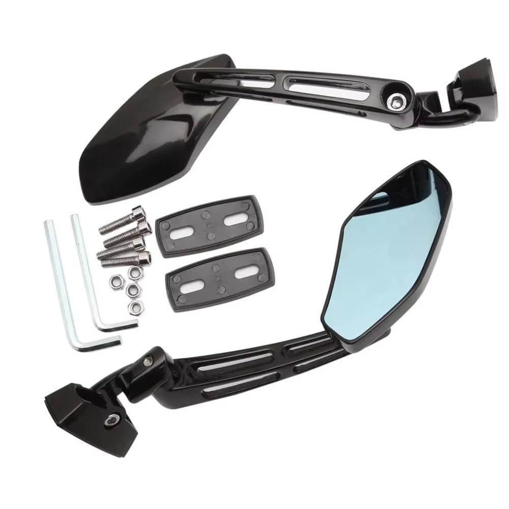 Motorcycle Mirror 1 Paar Einstellbare Motorrad Rückansicht Seiten Spiegel Für Motorrad Spiegel Für GSXR 600 Für GSXR 750 Schwarz Chrom Handlebar Mirrors(B) von Pfdwmdoi