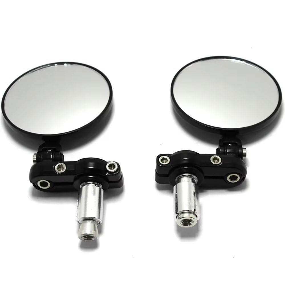 Motorcycle Mirror 2 Paar 7/8" 22mm Universal Motorradspiegel Lenker Aluminium Rückansicht Griff Bar End Seitenspiegel Mit Licht Für Cafe Für Racer Handlebar Mirrors von Pfdwmdoi