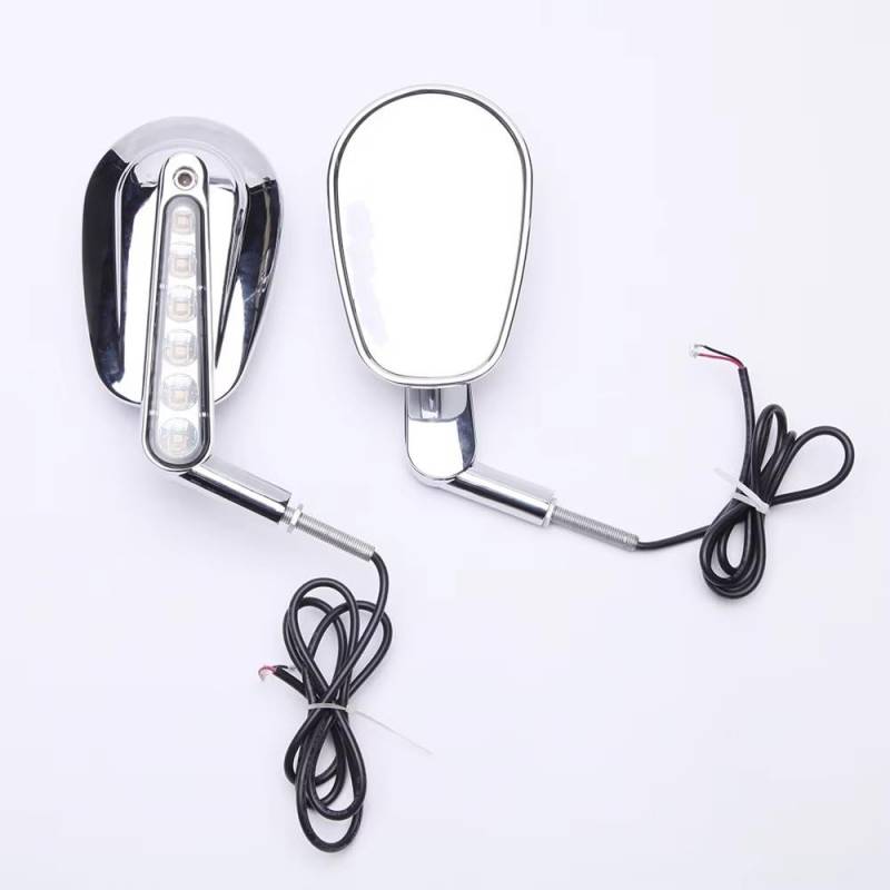 Motorcycle Mirror Für 09-17 V-ROD Für VRSCF Motorrad Vordere Blinker Rückansicht Rück Seite Spiegel 2009-2017 Handlebar Mirrors(Chrome) von Pfdwmdoi