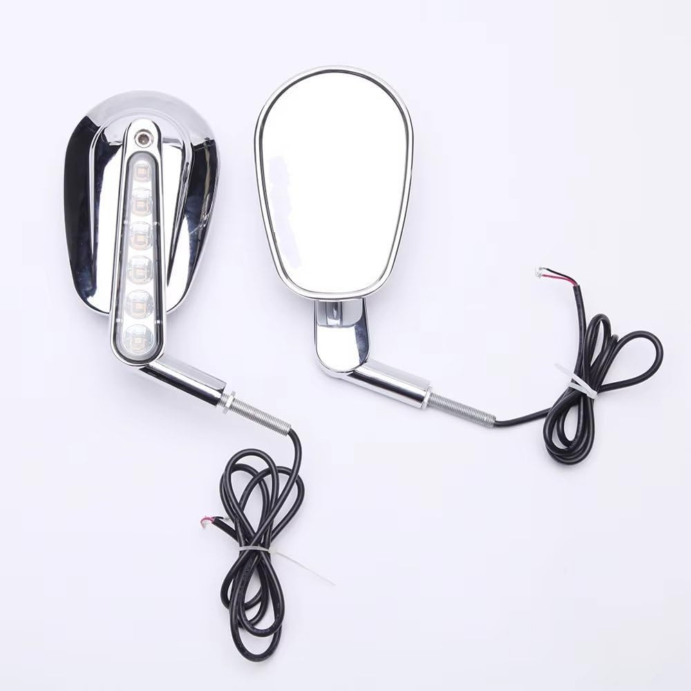 Motorcycle Mirror Für 09-17 V-ROD VRSCF Motorrad Vordere Blinker Rückansicht Rückspiegel 2009-2017 Handlebar Mirrors(Chrome) von Pfdwmdoi