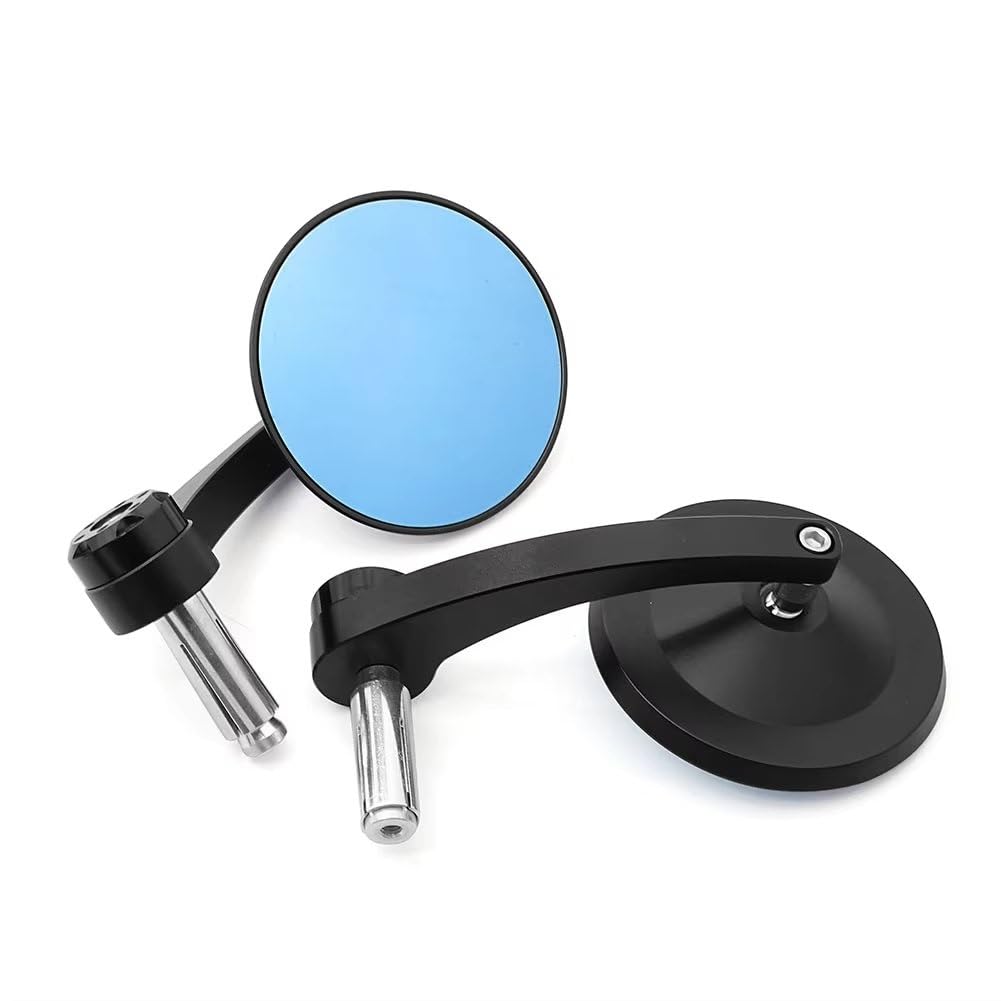 Motorcycle Mirror Für Motor Für Fahrrad Für Straßenbahn Für Geländewagen All-Terrain Universal-Lenkerende-Rückspiegel 95-mm-Glas-Seitenspiegel Handlebar Mirrors(Blue) von Pfdwmdoi