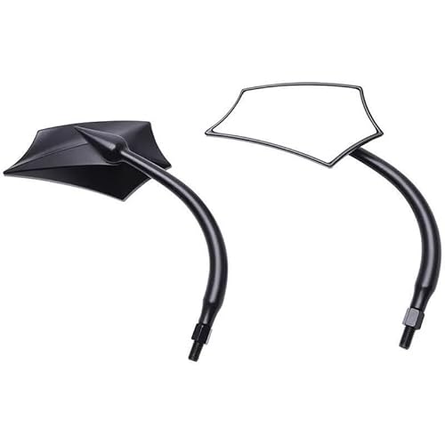 Motorcycle Mirror M8 Motorrad Schwarz Rückspiegel Seitenspiegel Retro Rückspiegel Für Bobber Für Chopper Für Sportster Für Old School Touring Handlebar Mirrors von Pfdwmdoi