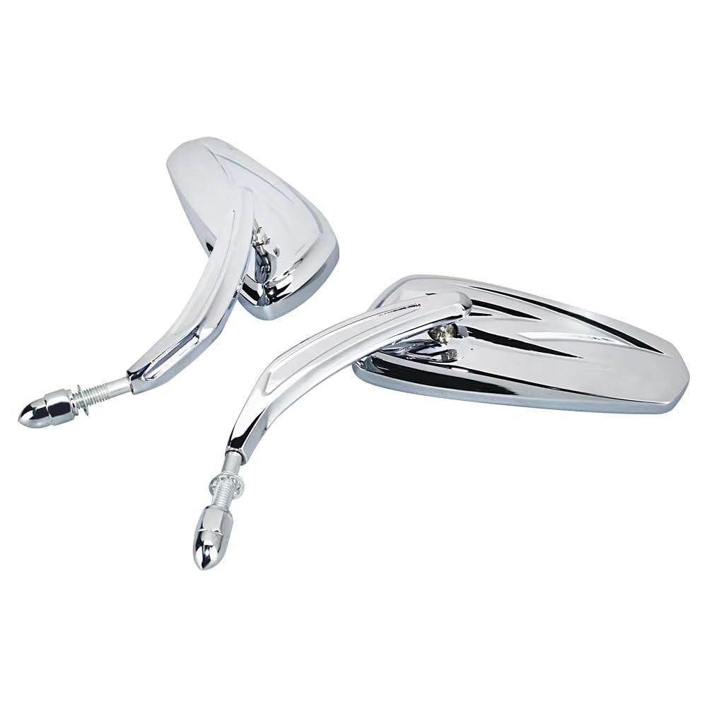 Motorcycle Mirror Motorrad Lenker 8mm Seite Rückspiegel Für Sportster Eisen 883 Für Street Glide Für Fat Boy Für Heritage FXST Handlebar Mirrors(Chrome) von Pfdwmdoi