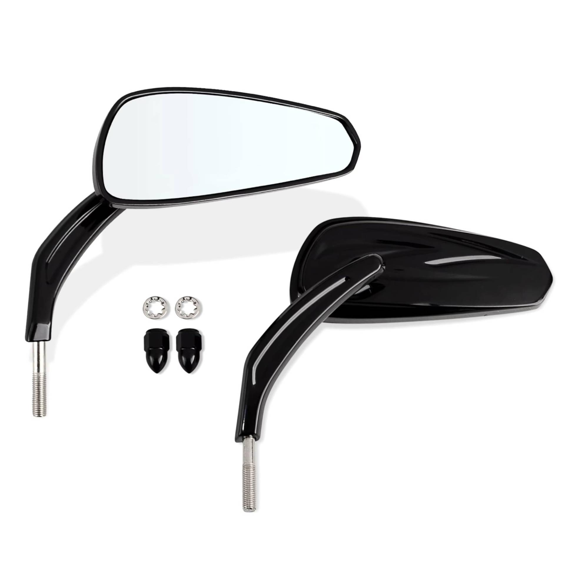 Motorcycle Mirror Motorrad Lenker 8mm Seite Rückspiegel Für Sportster Für Eisen 883 Für Street Glide Für Fat Boy Für Heritage Für FXST Handlebar Mirrors(Black) von Pfdwmdoi