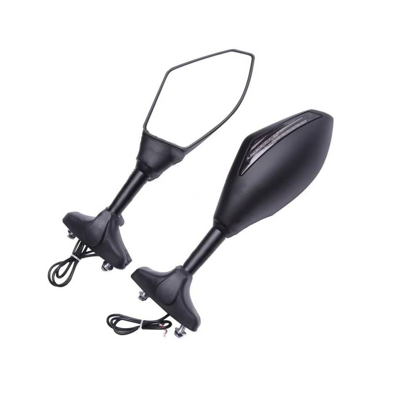 Motorcycle Mirror Motorrad Rückspiegel Integrierte Blinker Seite Spiegel Für CBR1000RR Für CBR250R Für CBR300R Für CBR600RR Für GSXR600 Für GSXR750 Handlebar Mirrors(Matte black) von Pfdwmdoi