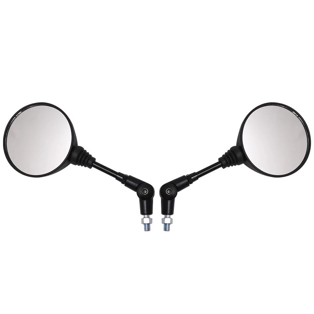 Motorcycle Mirror Motorrad Schwarz Universal 10mm Seitenspiegel Rückspiegel Anti-Fall Klappbarer Runder Spiegel Handlebar Mirrors von Pfdwmdoi