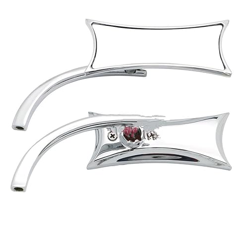 Motorcycle Mirror Motorrad Zubehör 8mm/10mm Gewinde Rückspiegel Für Sportster Für XL 883 Touring Handlebar Mirrors(10 Chrome) von Pfdwmdoi