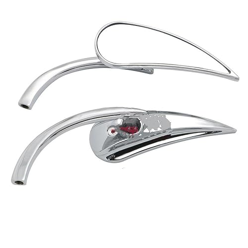 Motorcycle Mirror Motorrad Zubehör 8mm/10mm Gewinde Rückspiegel Für Sportster Für XL 883 Touring Handlebar Mirrors(1Chrome) von Pfdwmdoi