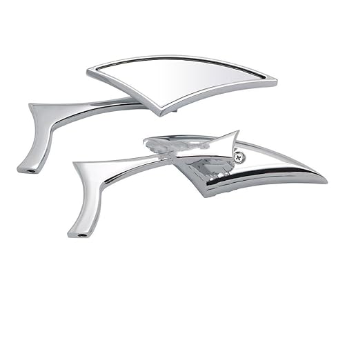 Motorcycle Mirror Motorrad Zubehör 8mm/10mm Gewinde Rückspiegel Für Sportster Für XL 883 Touring Handlebar Mirrors(3 Chrome) von Pfdwmdoi