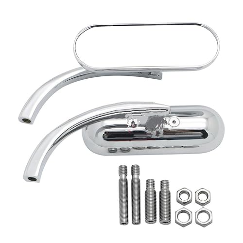 Motorcycle Mirror Motorrad Zubehör 8mm/10mm Gewinde Rückspiegel Für Sportster Für XL 883 Touring Handlebar Mirrors(8 Chrome) von Pfdwmdoi