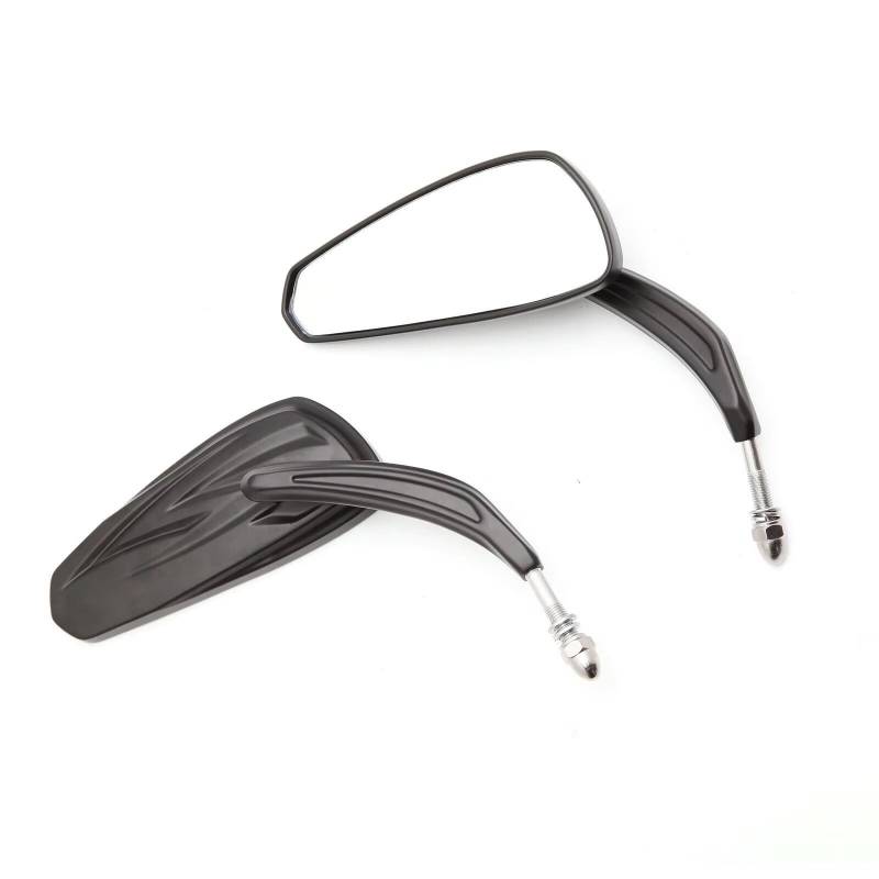 Motorcycle Mirror Schwarz Und Chrom Motorrad Links Rechts Rückspiegel Für Street Glide Für Road King Seitenspiegel Ersatz Handlebar Mirrors(Black) von Pfdwmdoi