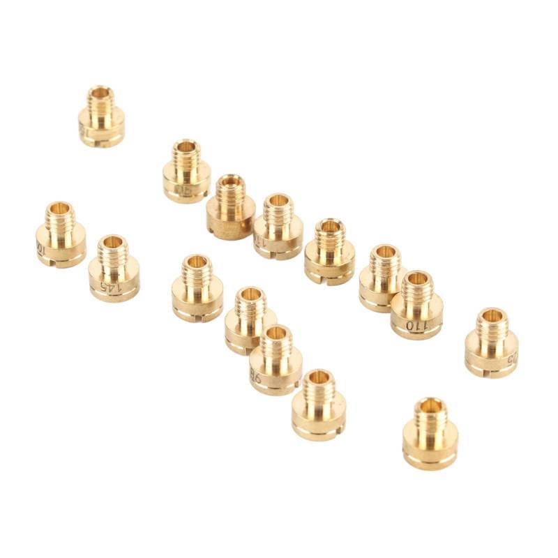 15-teiliges Premium-Vergaser-Hauptdüsen-Set 88–150 für Mikuni N100 604 VM22 VM24 VM26 VM30, Metalldüsen für 125-250 -Motorräder von Phefop