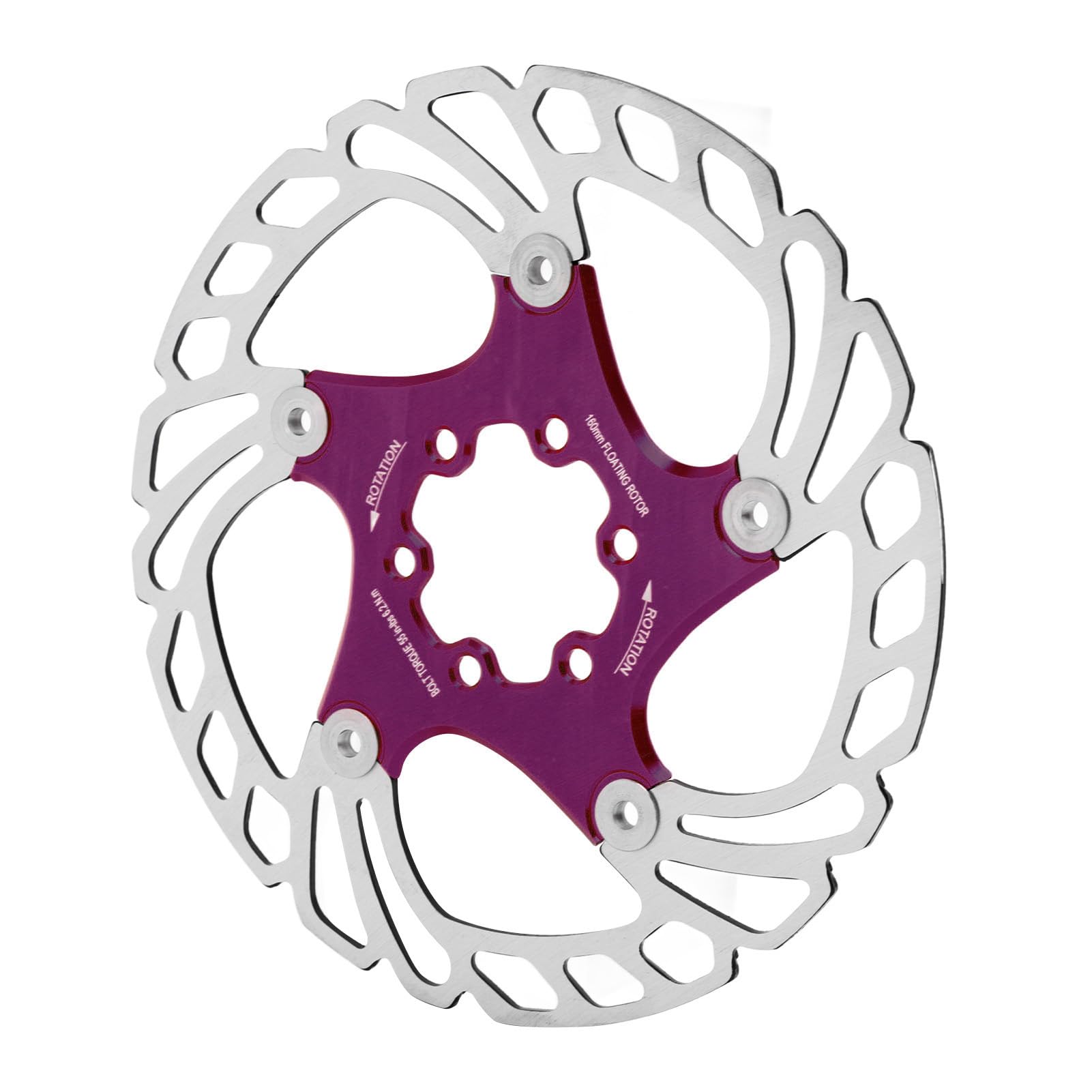 16 Cm Schwimmender Scheibenbremsrotor, mit 6 Schrauben für Mountainbike-Rennrad-Reparaturteile (PURPLE) von Phefop