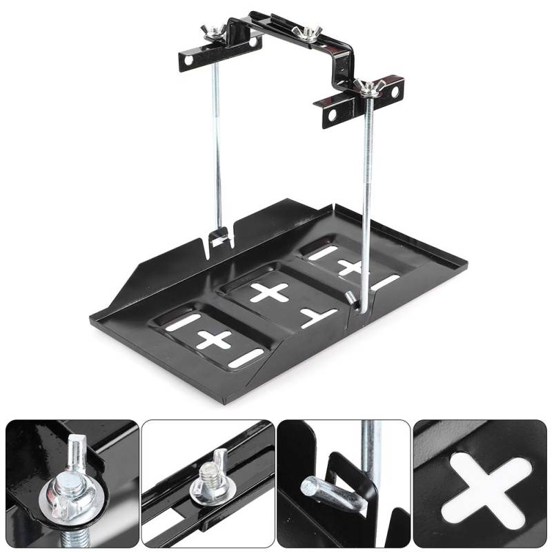 Batteriefachhalterung Batteriefachklemme Batteriefachhalterung Befestigungsklemme Batteriebefestigungsfach Halterung Länge 19 Cm/23 Cm/27 Cm Verstellbar 34 Cm Batteriewerkzeug von Phefop