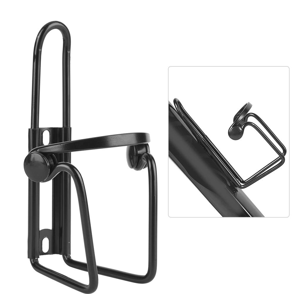 Robuster Fahrradflaschenhalter aus Aluminiumlegierung, Hochfester Fahrradbecherhalter, für Motorräder, Elektroroller, Silber (BLACK) von Phefop