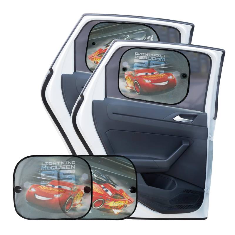 HiTS4KiDS - Sonnenschutz Auto Baby mit UV Schutz 2er Set - Sonnenschutz Auto für Kinder mit Saugnäpfen - Sonnenschutz Auto für Seitenscheiben - Auto Fenster Verdunkelung Disney Cars - 44 x 36 cm von Disney